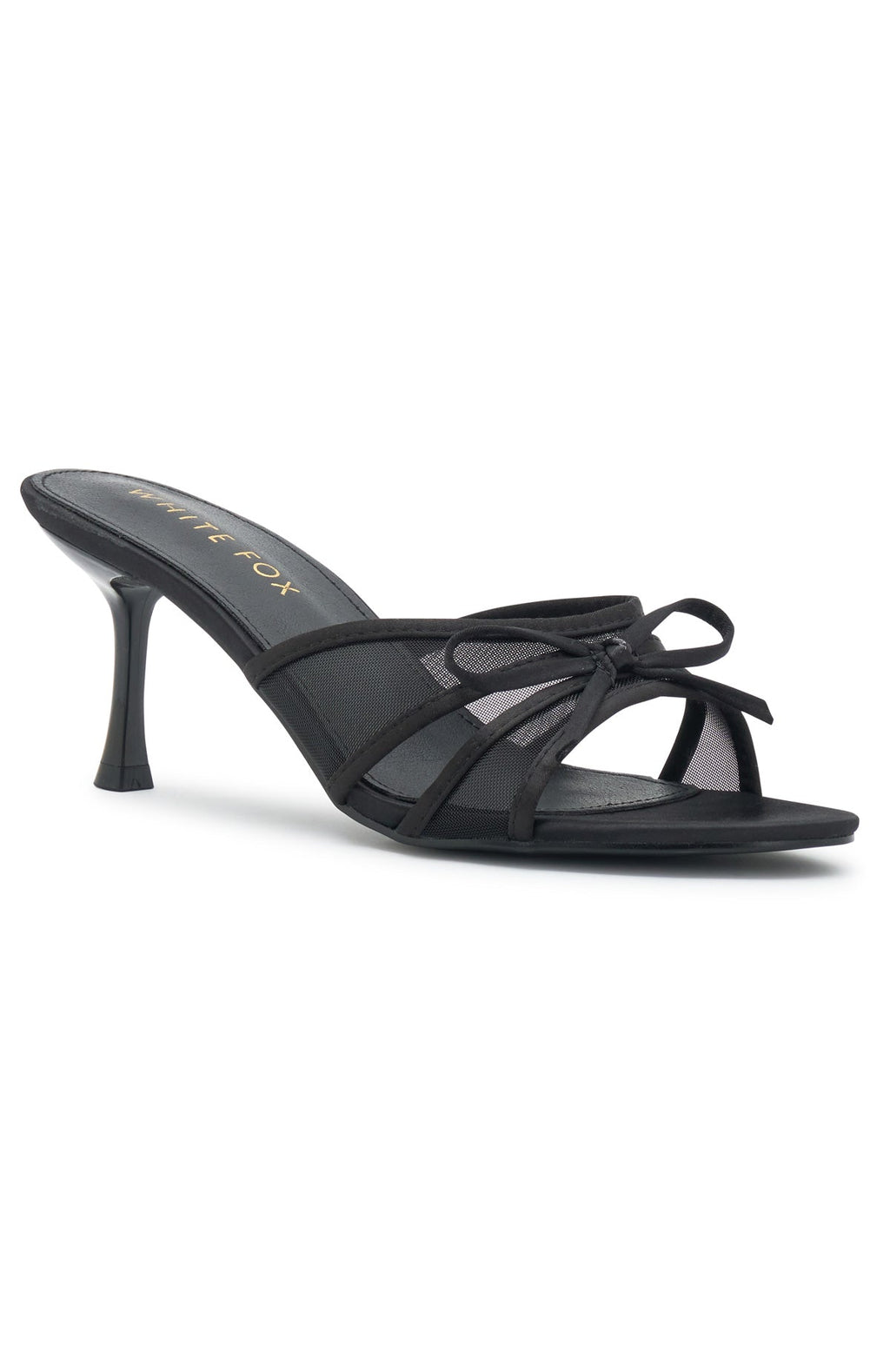 White Fox Wallace Mules Black Mesh