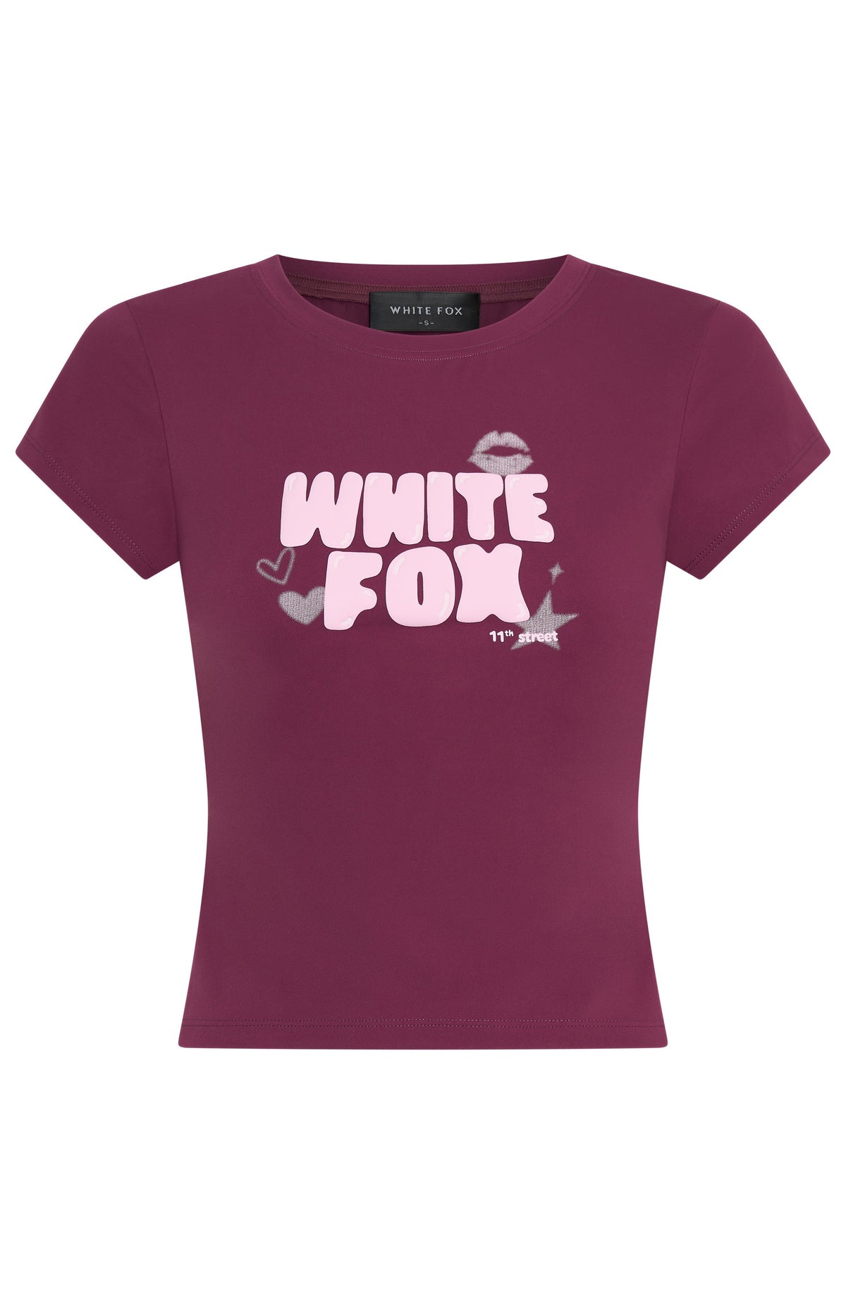 White Fox 11th Street Sweet Kisses Baby Tee Very Berry