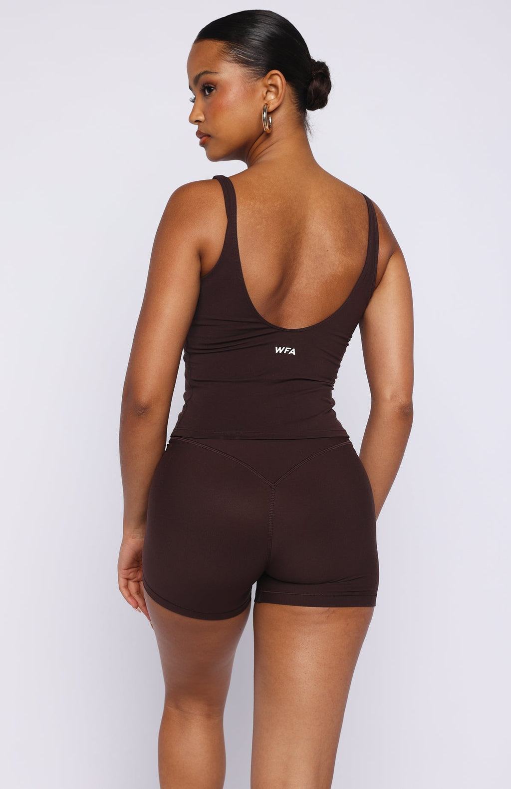 White Fox More To You Active Tank Dark Chocolate