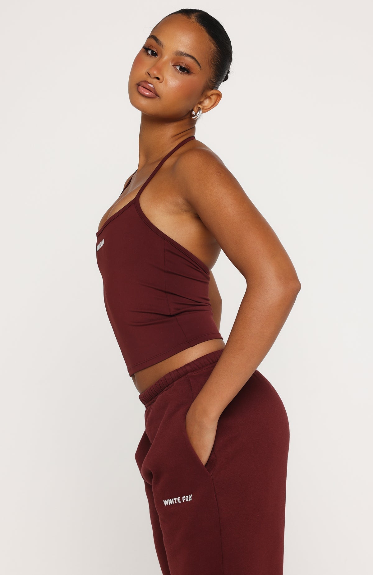White Fox Test Drive Halter Top Dark Cherry