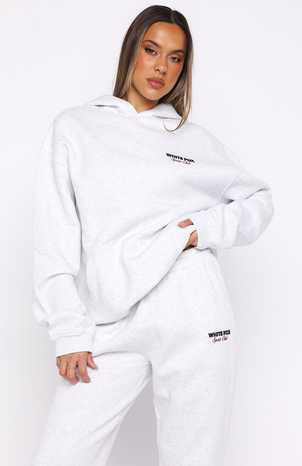 White Fox Club 14 Izzy Oversized Hoodie Grey Marle