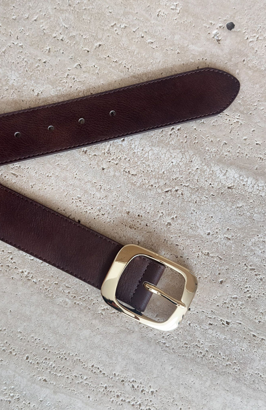 White Fox Reed Belt Chocolate/Gold