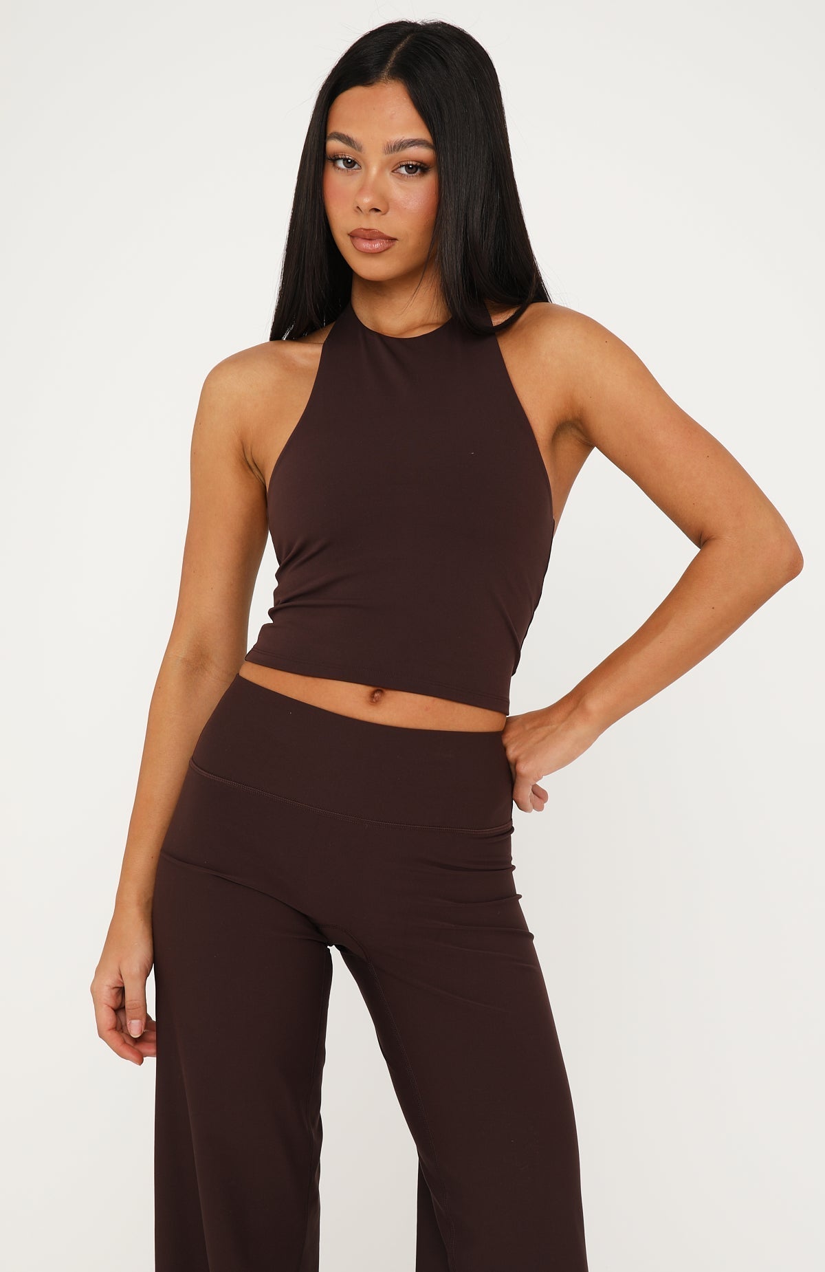 White Fox Session Active Tank Dark Chocolate