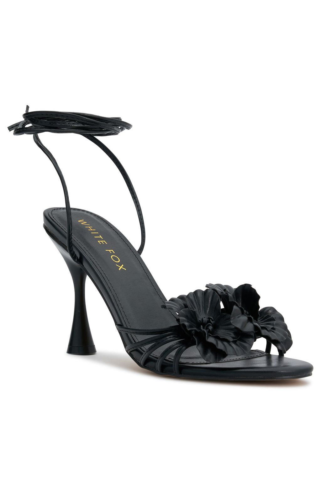 White Fox Tempest Wrap Heels Black
