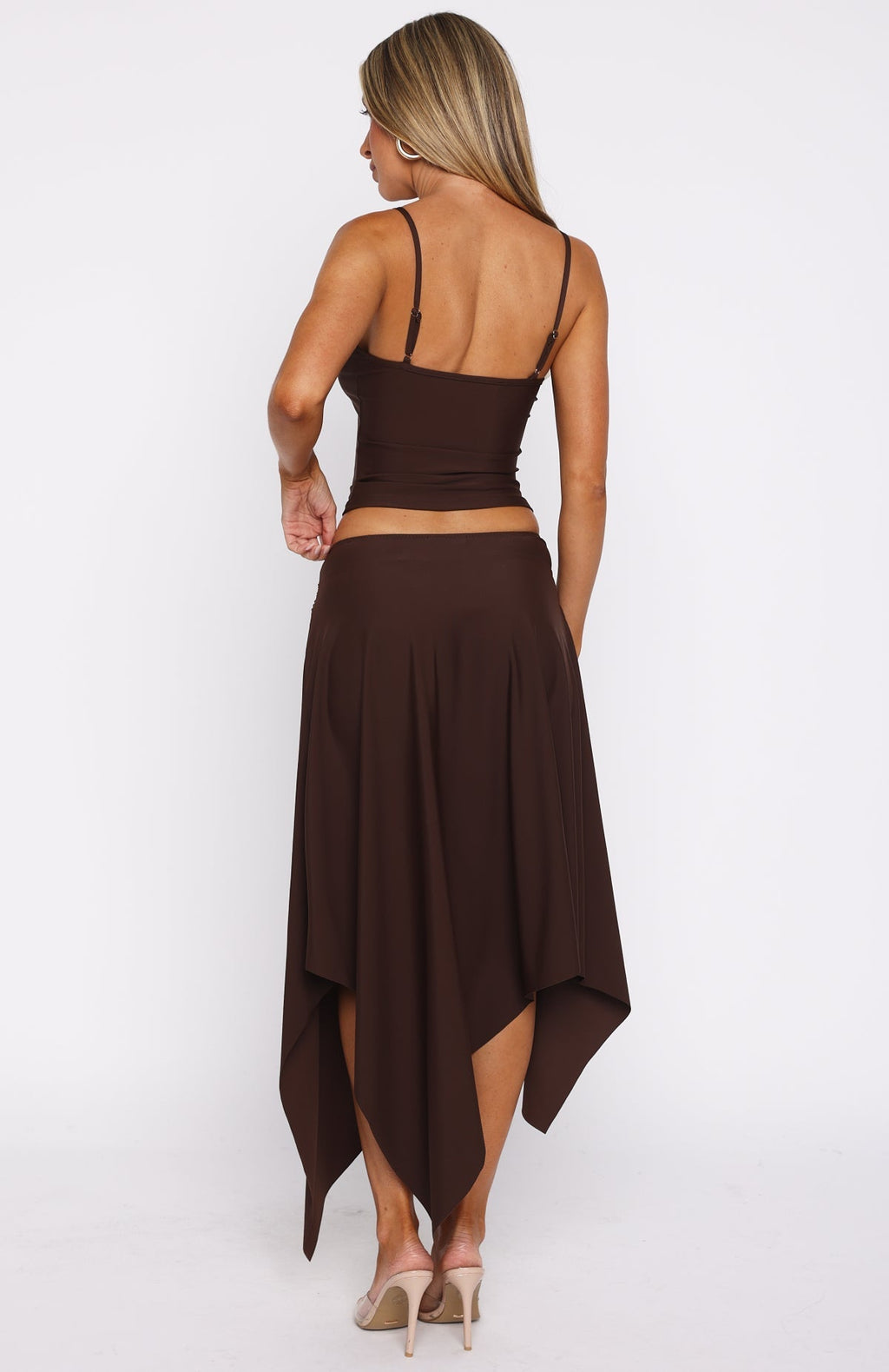 White Fox Free All Night Midi Skirt Chocolate
