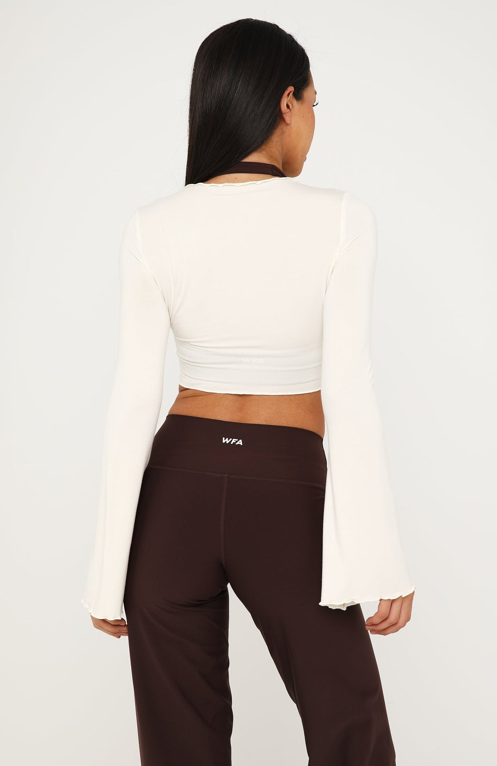 White Fox In A Minute Long Sleeve Tie Front Top Cream
