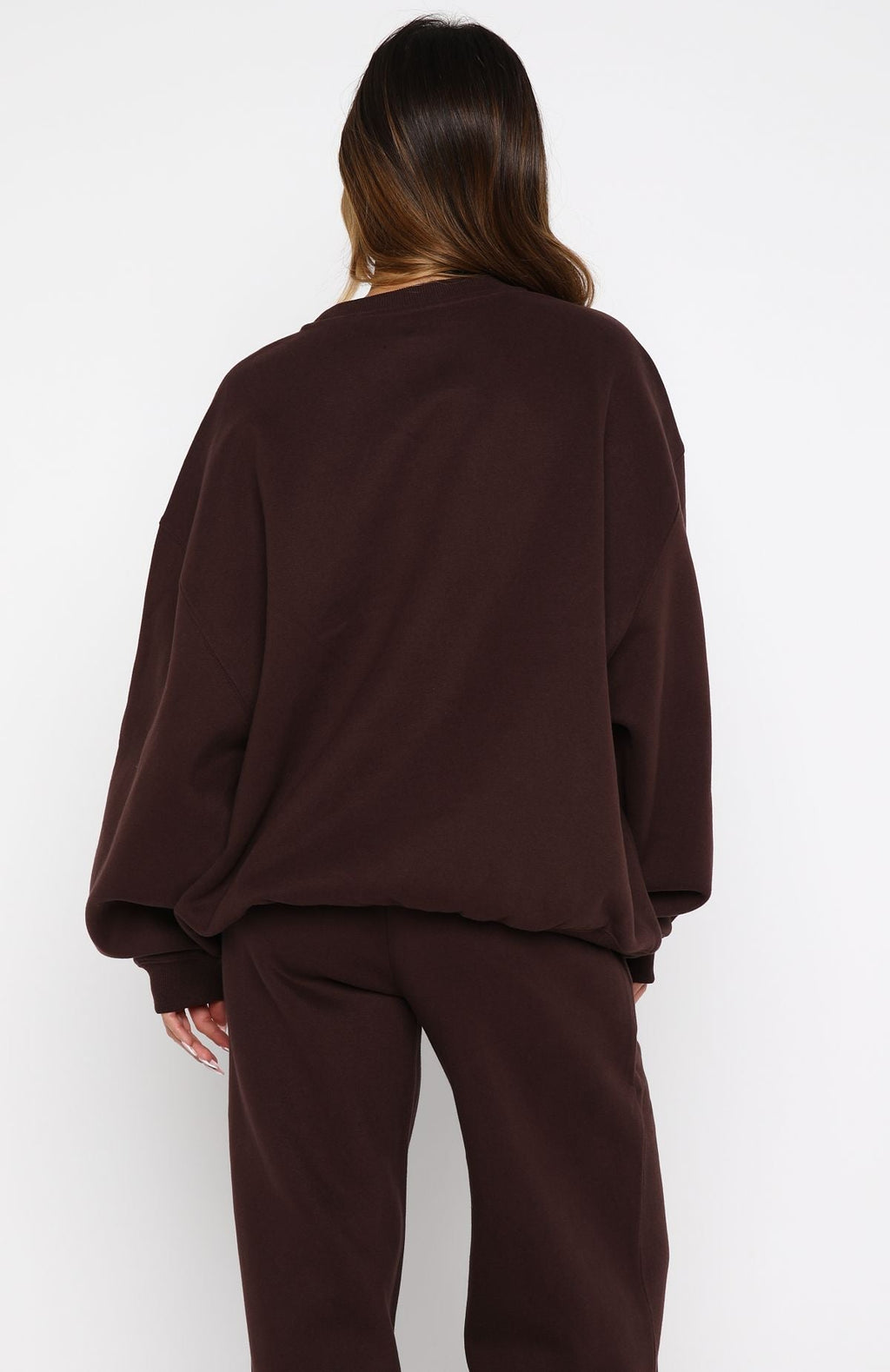 White Fox Test Drive Oversized Sweater Chocolate