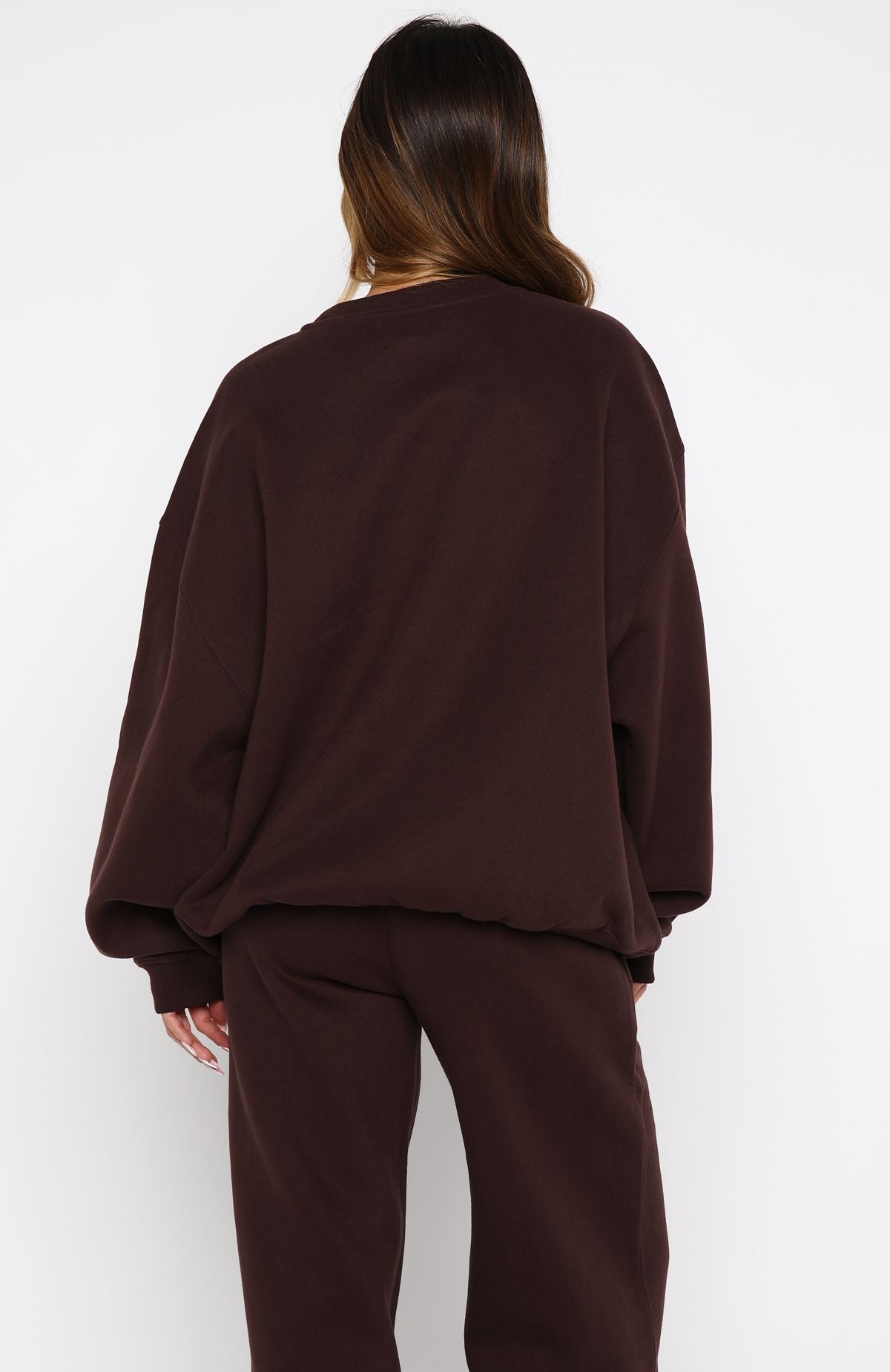 White Fox Test Drive Oversized Sweater Chocolate