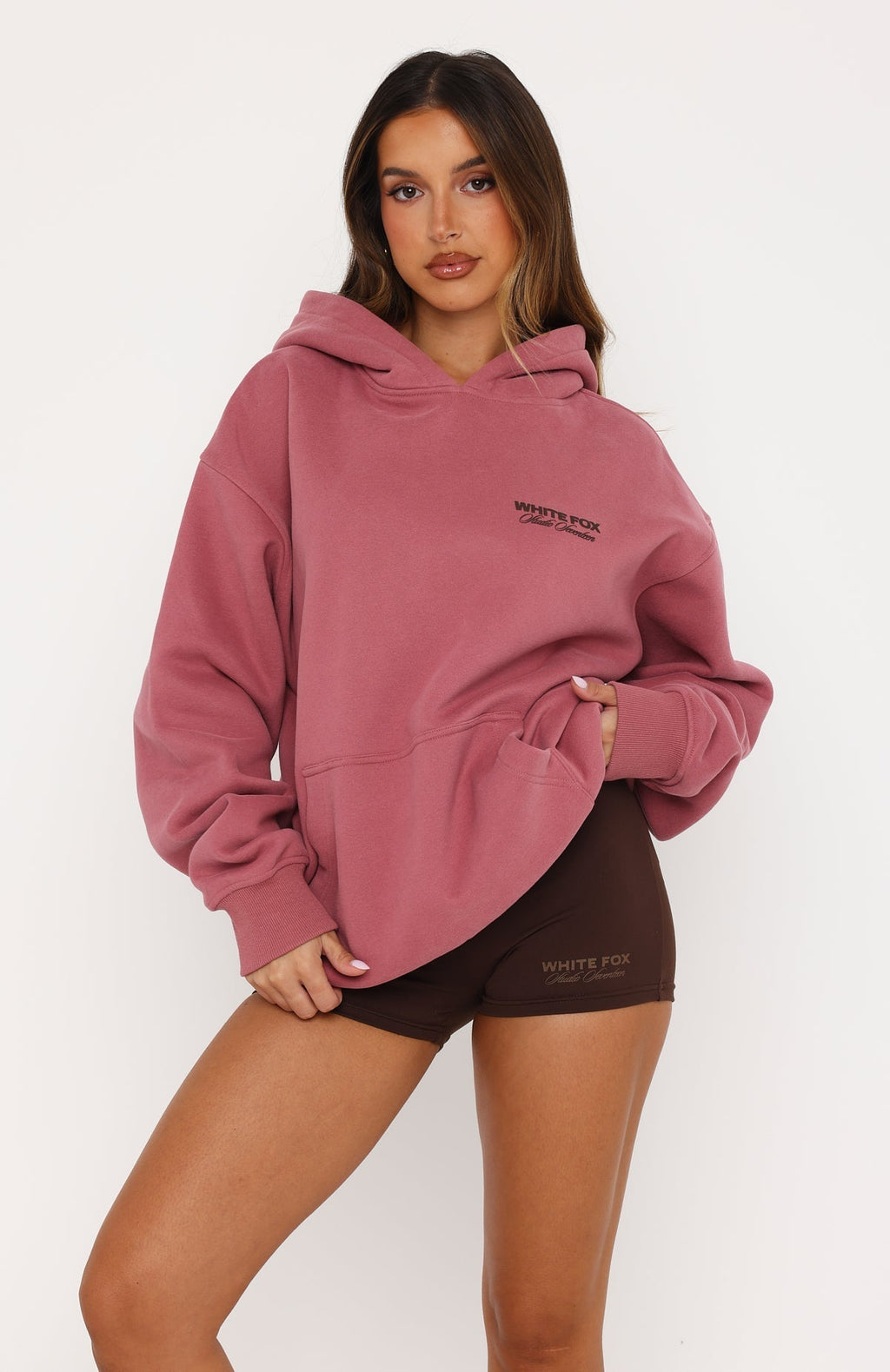 White Fox Studio 17 Tallulah Oversized Hoodie Dusty Plum