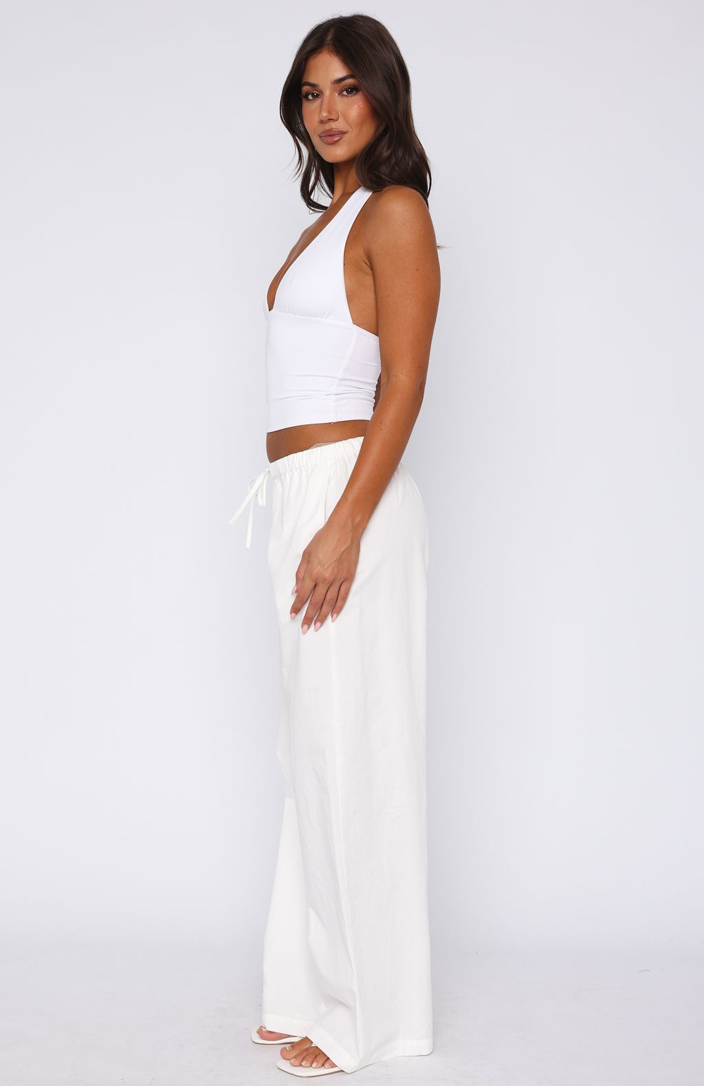 White Fox Sweet Like Me Wide Leg Pants White