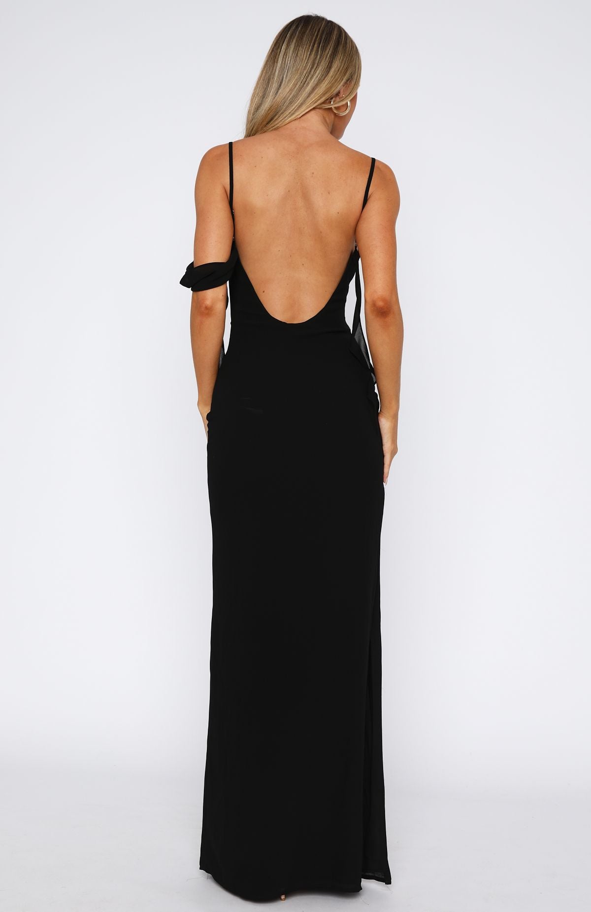 White Fox Love Blossoms Maxi Dress Black