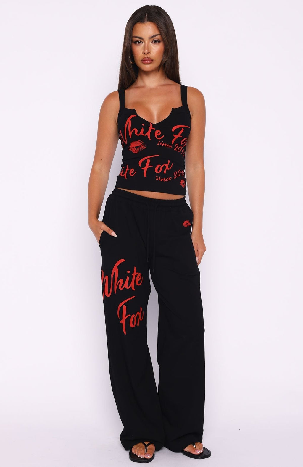 White Fox Never Fades Track Pants Black