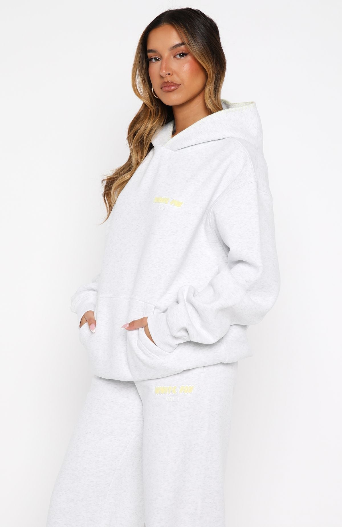 White Fox Vol. 1 Oversized Hoodie Grey Marle