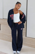 White Fox Starting Fresh Wide Leg Sweatpants Navy