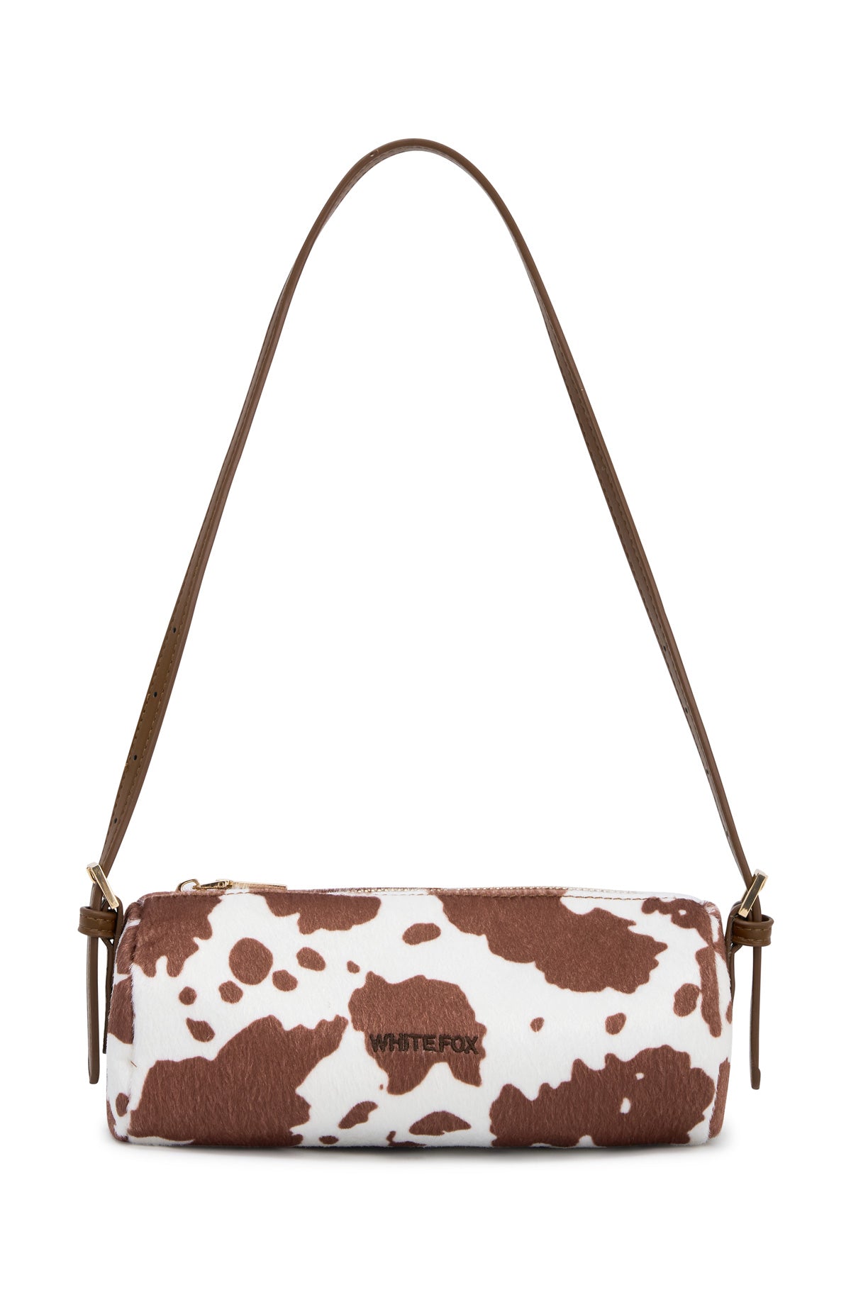 White Fox Gannon Shoulder Bag Faux Cow Hide
