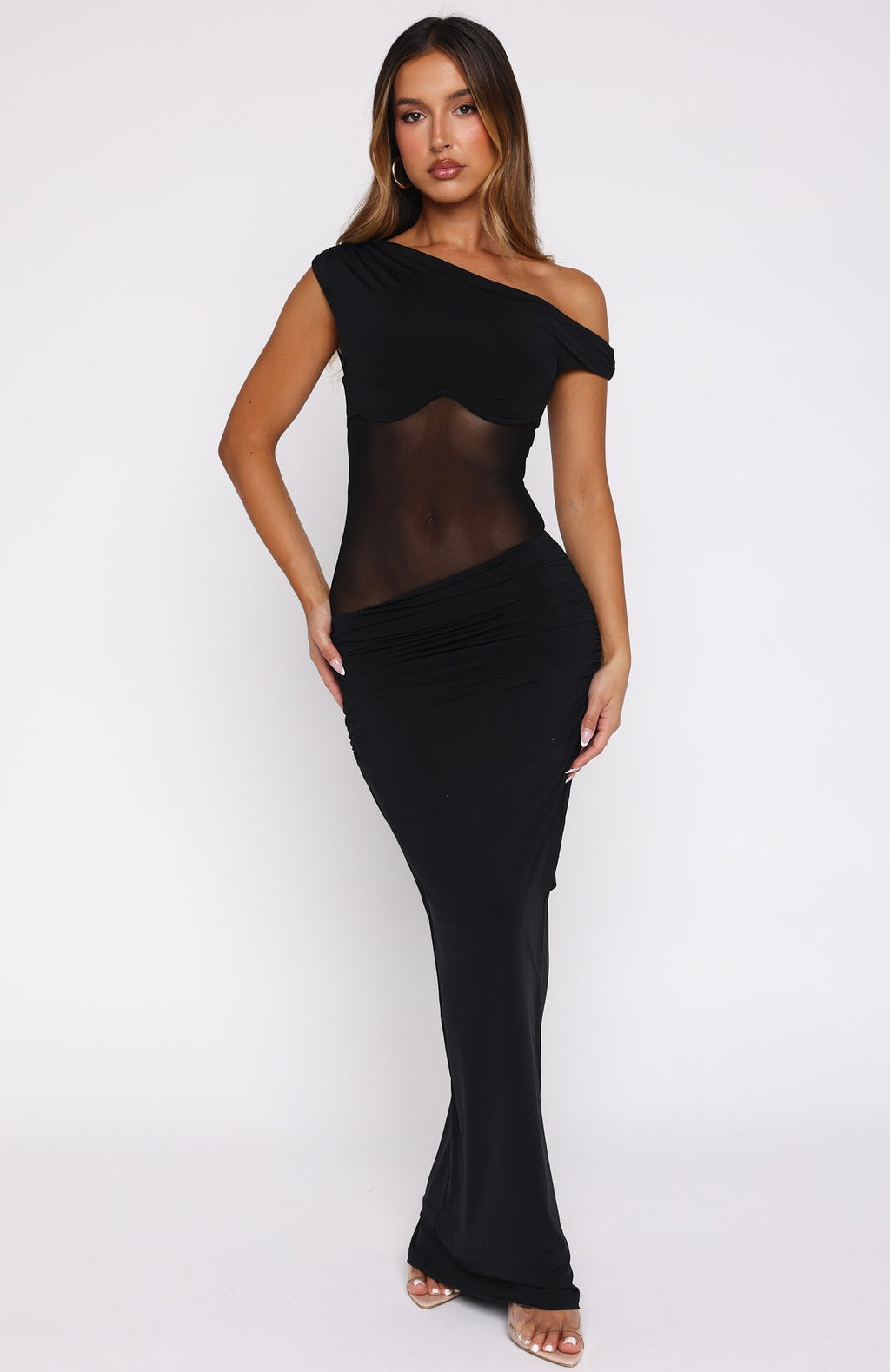 White Fox Pushing Limits Maxi Dress Black