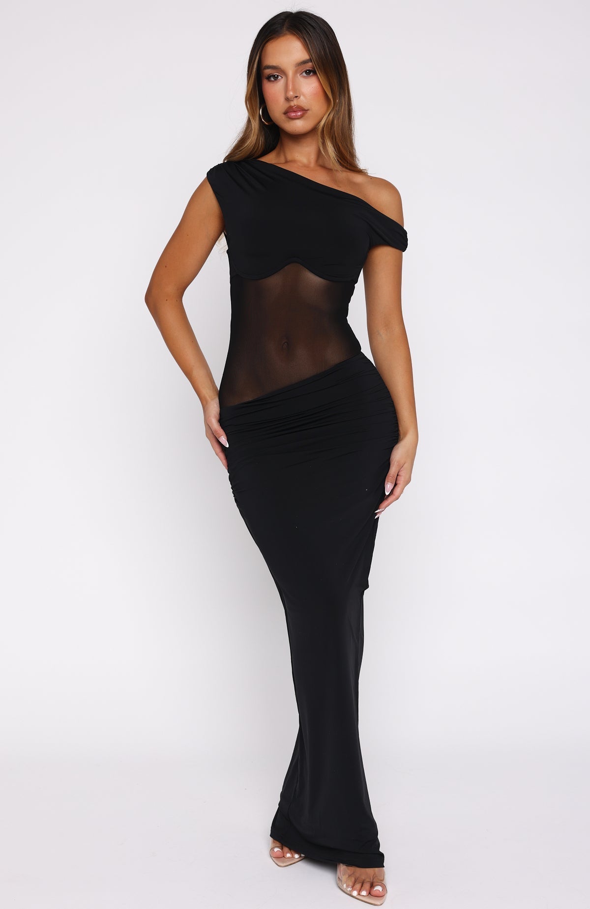 White Fox Pushing Limits Maxi Dress Black