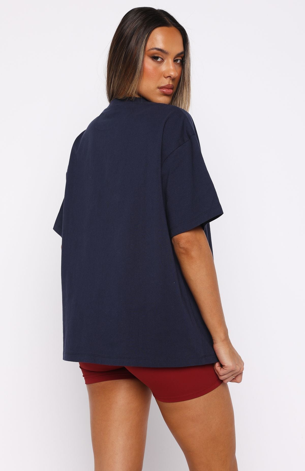 White Fox Club 14 Peyton Oversized Tee Navy