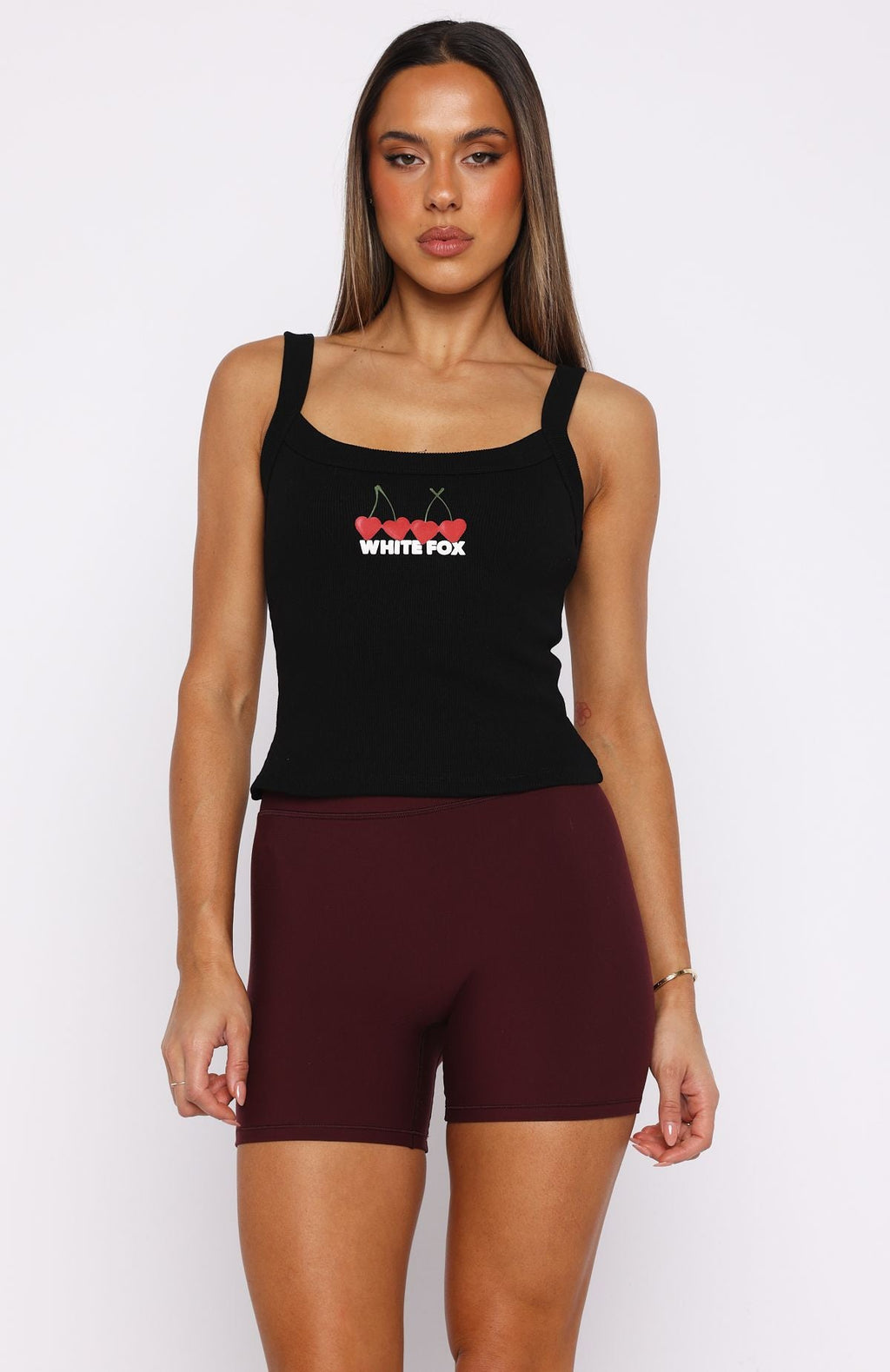 White Fox Club 14 Taylah Singlet Top Black