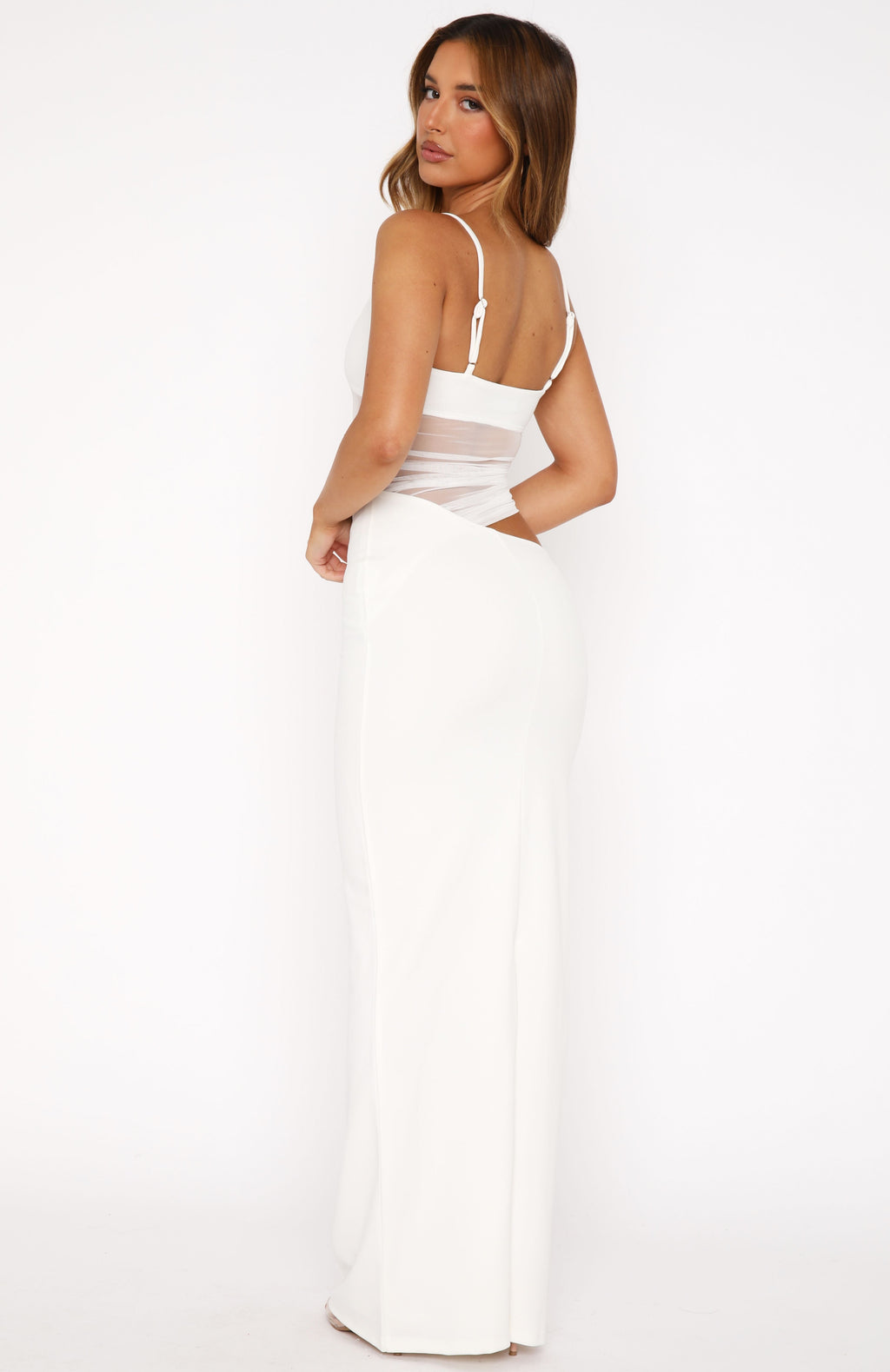 White Fox Call Me Up Maxi Dress White