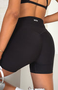 White Fox Endurance Scrunch High Waisted Shorts Black