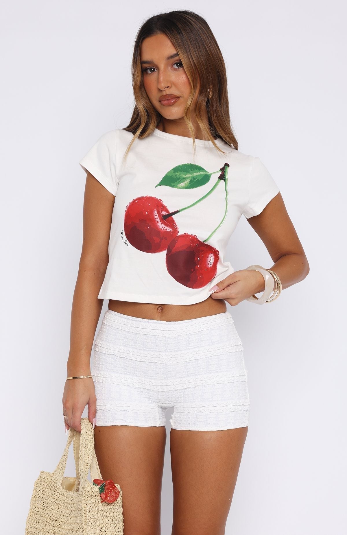 White Fox Honeymoon Lace Shorts White