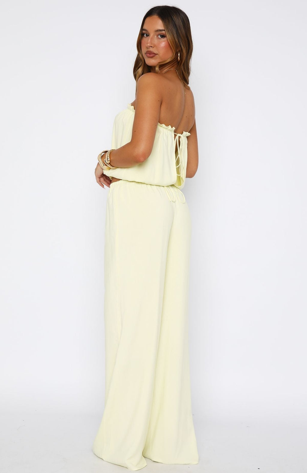 White Fox Golden Child Pants Lemon