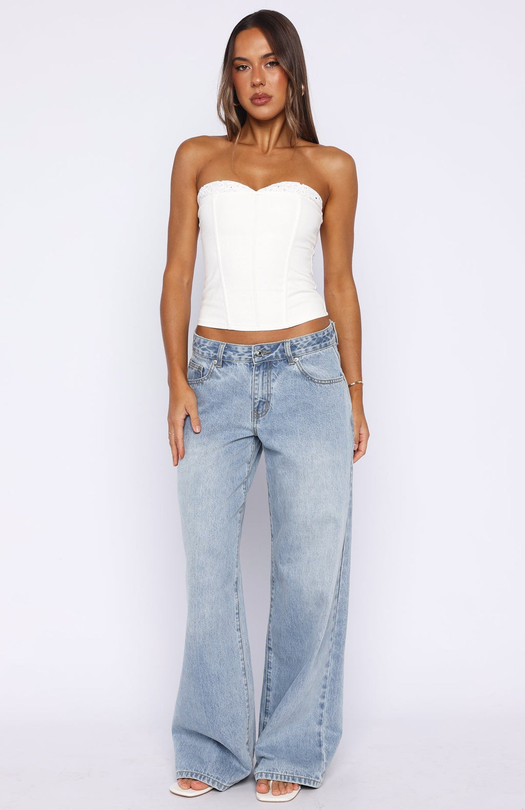 White Fox Sweet Drift Strapless Bustier Cream