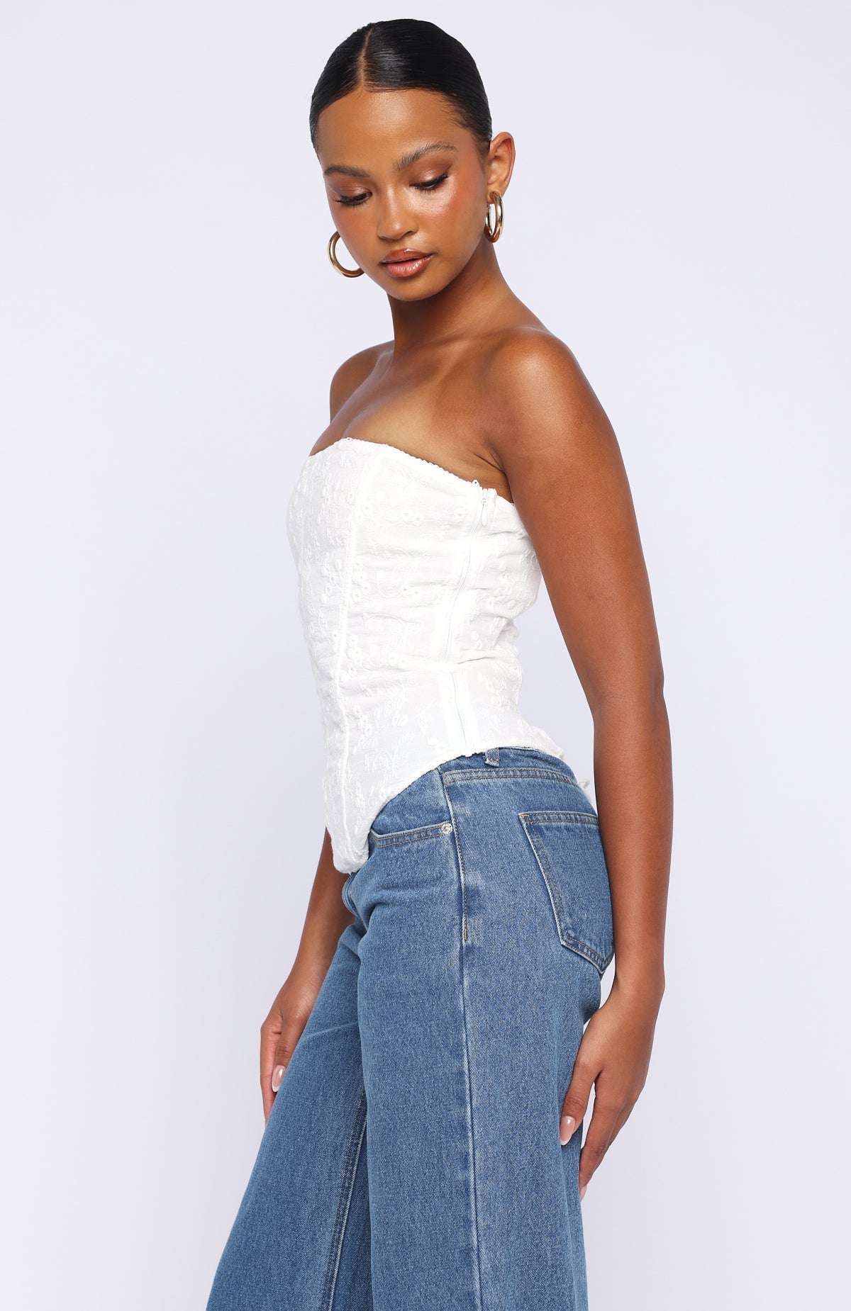 White Fox Snowdrop Strapless Bustier White