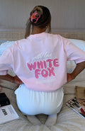 White Fox With Love Always Oversized Tee Baby Pink