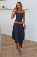 White Fox Free All Night Midi Skirt Steel