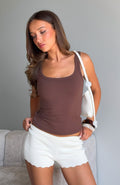 White Fox Love You Endlessly Knit Mini Shorts Off White