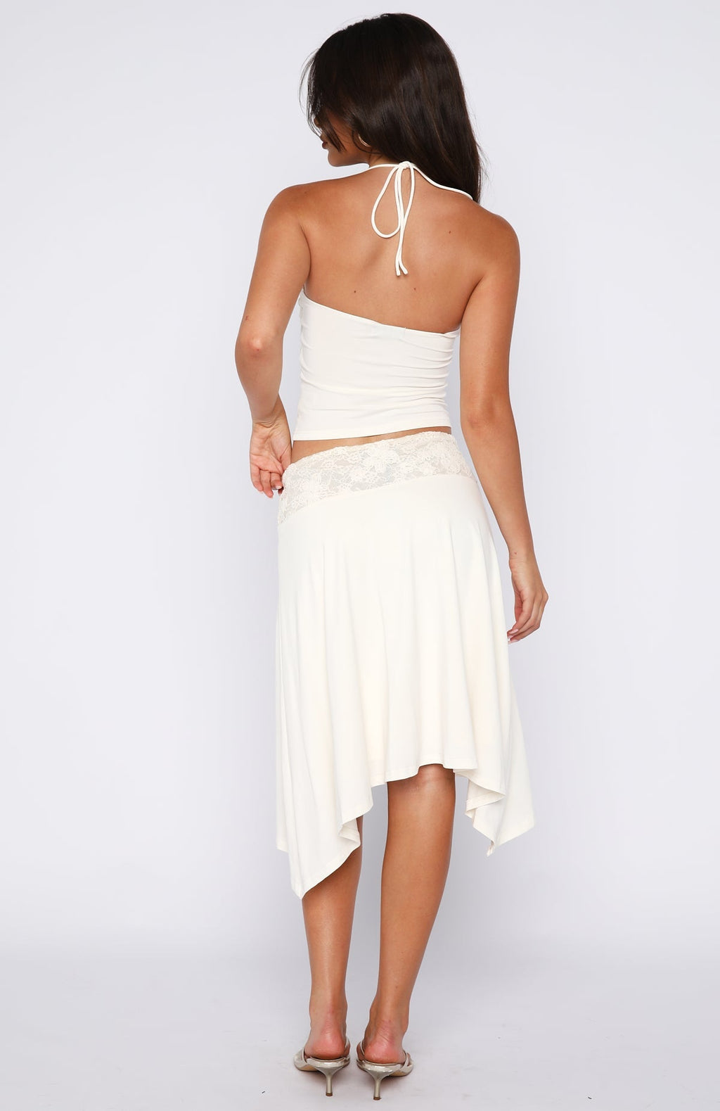 White Fox Cool Chaos Midi Skirt Off White