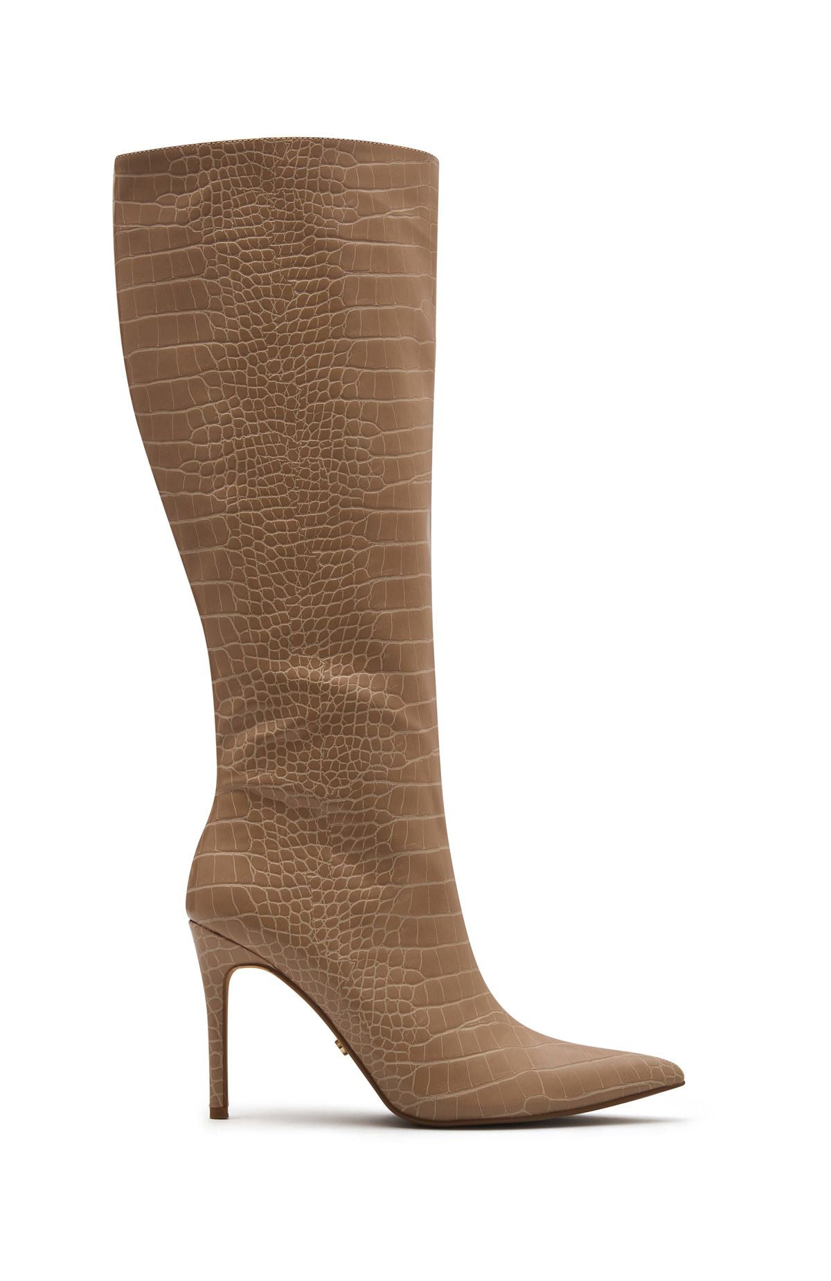 White Fox Ziggy Knee High Boots Nude Croc