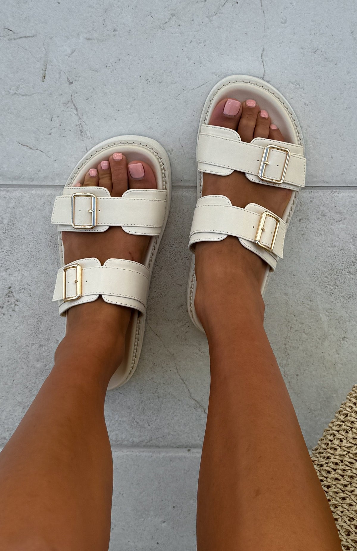 White Fox Mila Slides Ivory