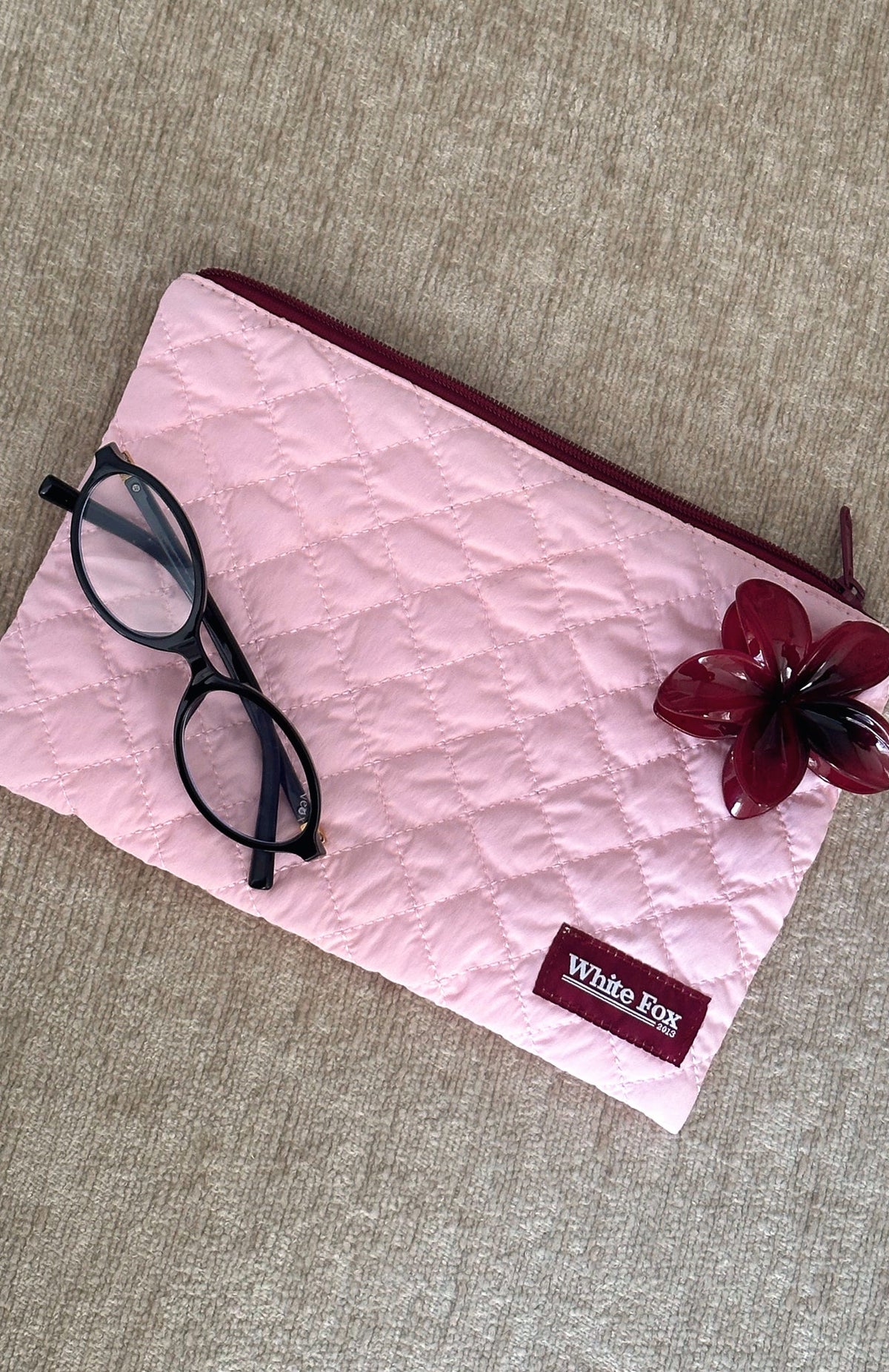 White Fox Nelson Pouch Bag Pink