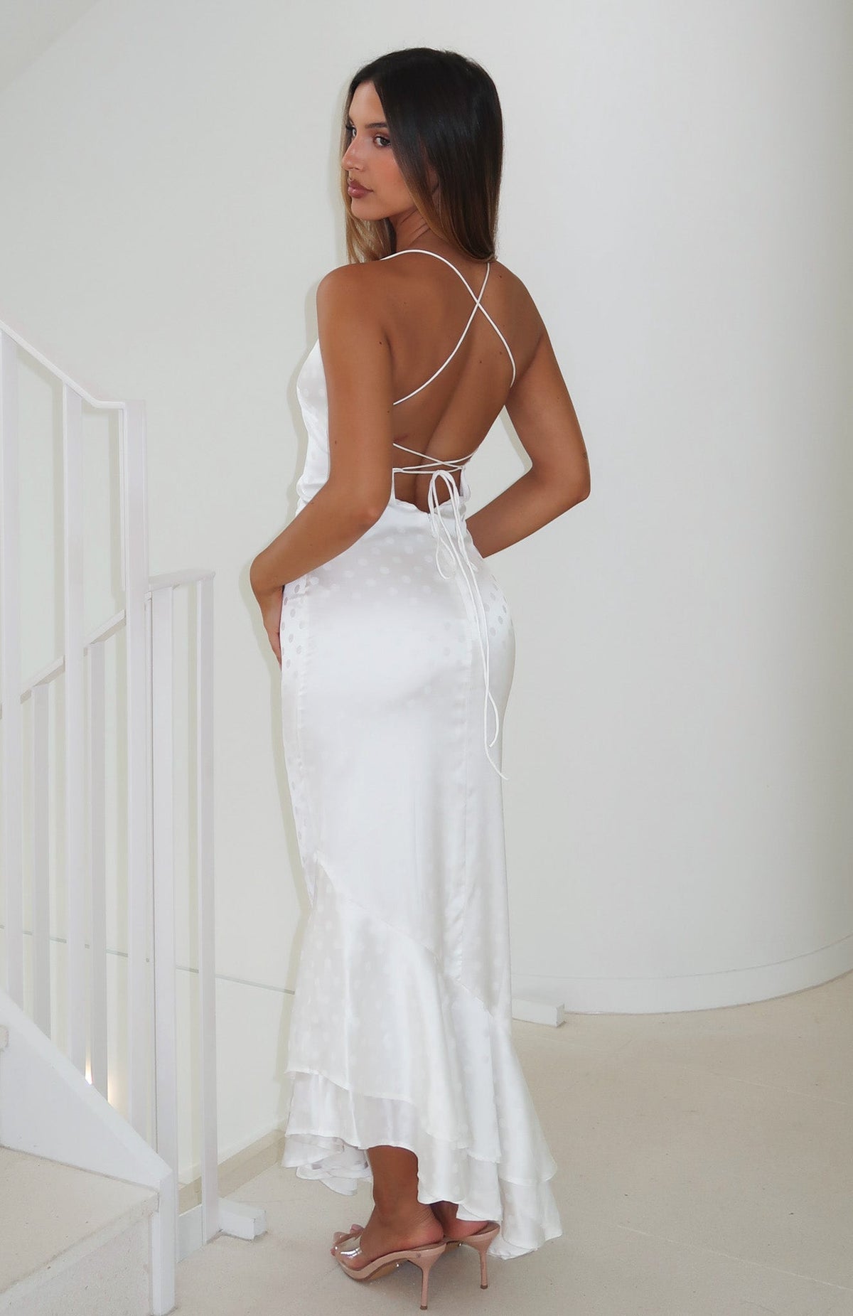 White Fox Starlit Skies Maxi Dress Off White