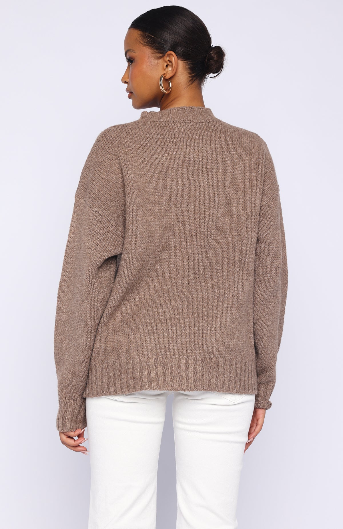 White Fox Apres Ski With Me Knit Sweater Taupe