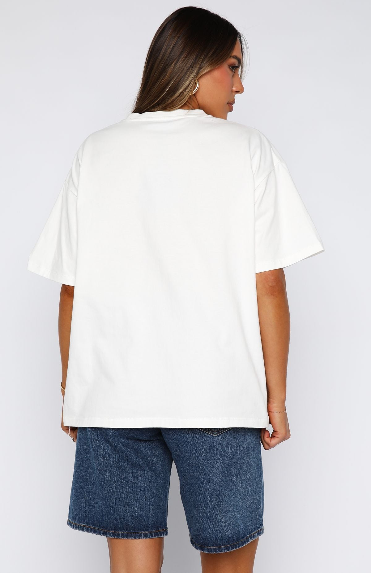 White Fox Got That Glow Oversized Tee White