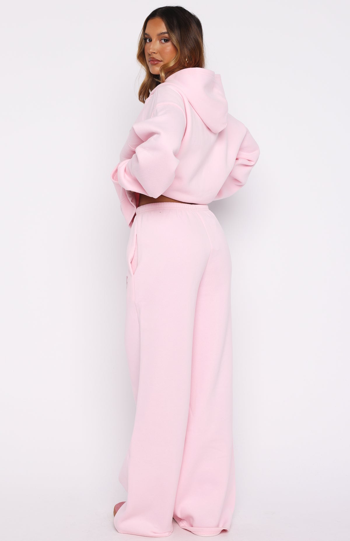 White Fox Lucky Ones Wide Leg Sweatpants Pink