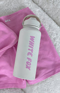 White Fox Staying Hydrated Drink Bottle Off 1L White/Pink
