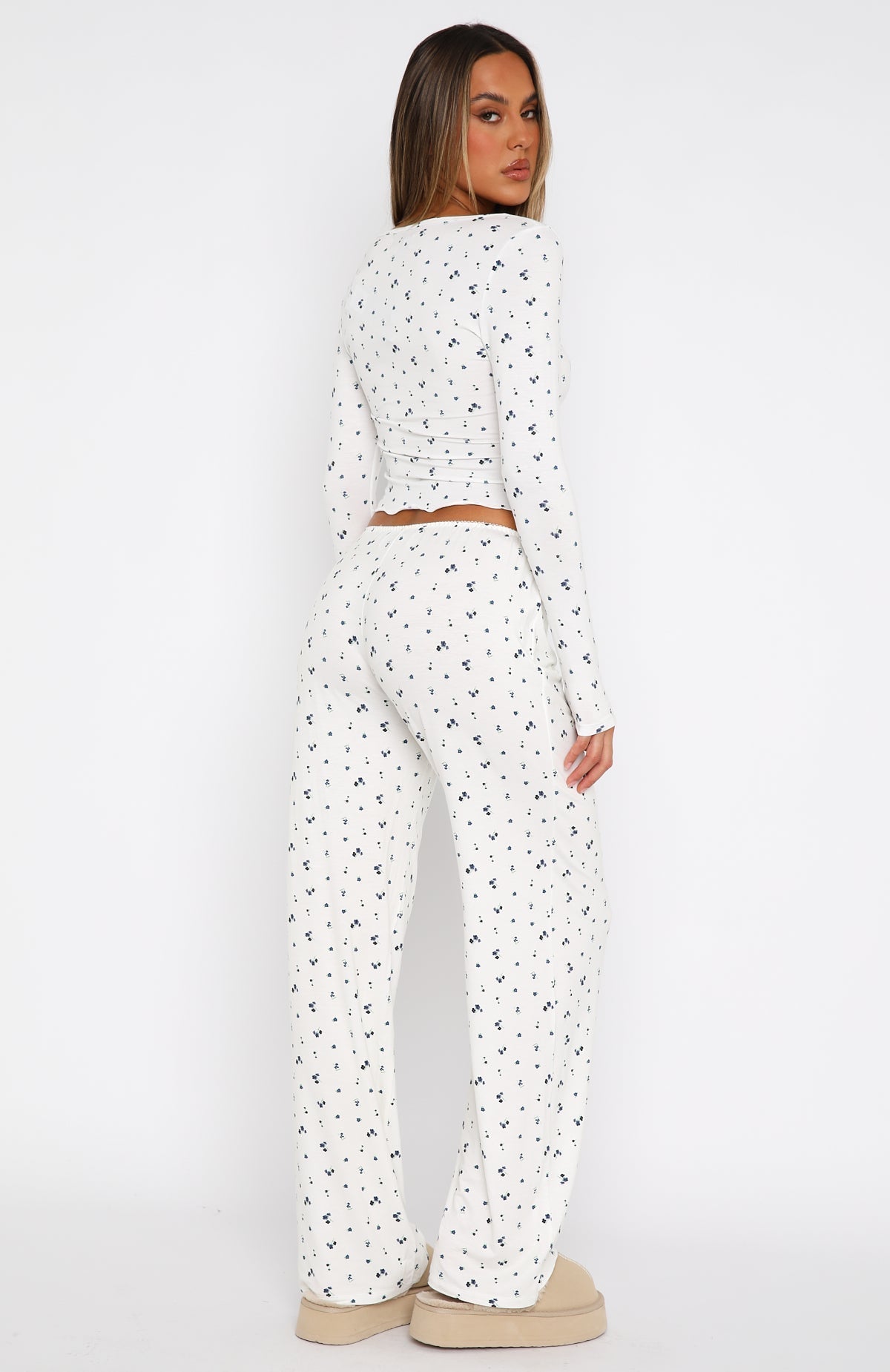 White Fox Dreamy Pyjama Pants Ditsy Blues