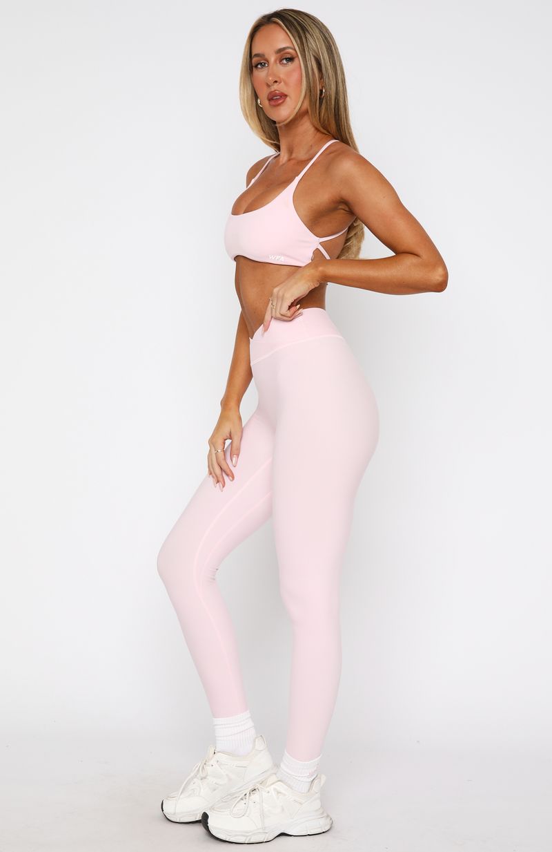 White Fox Ready Set Go Cross Front Leggings Ballet Pink