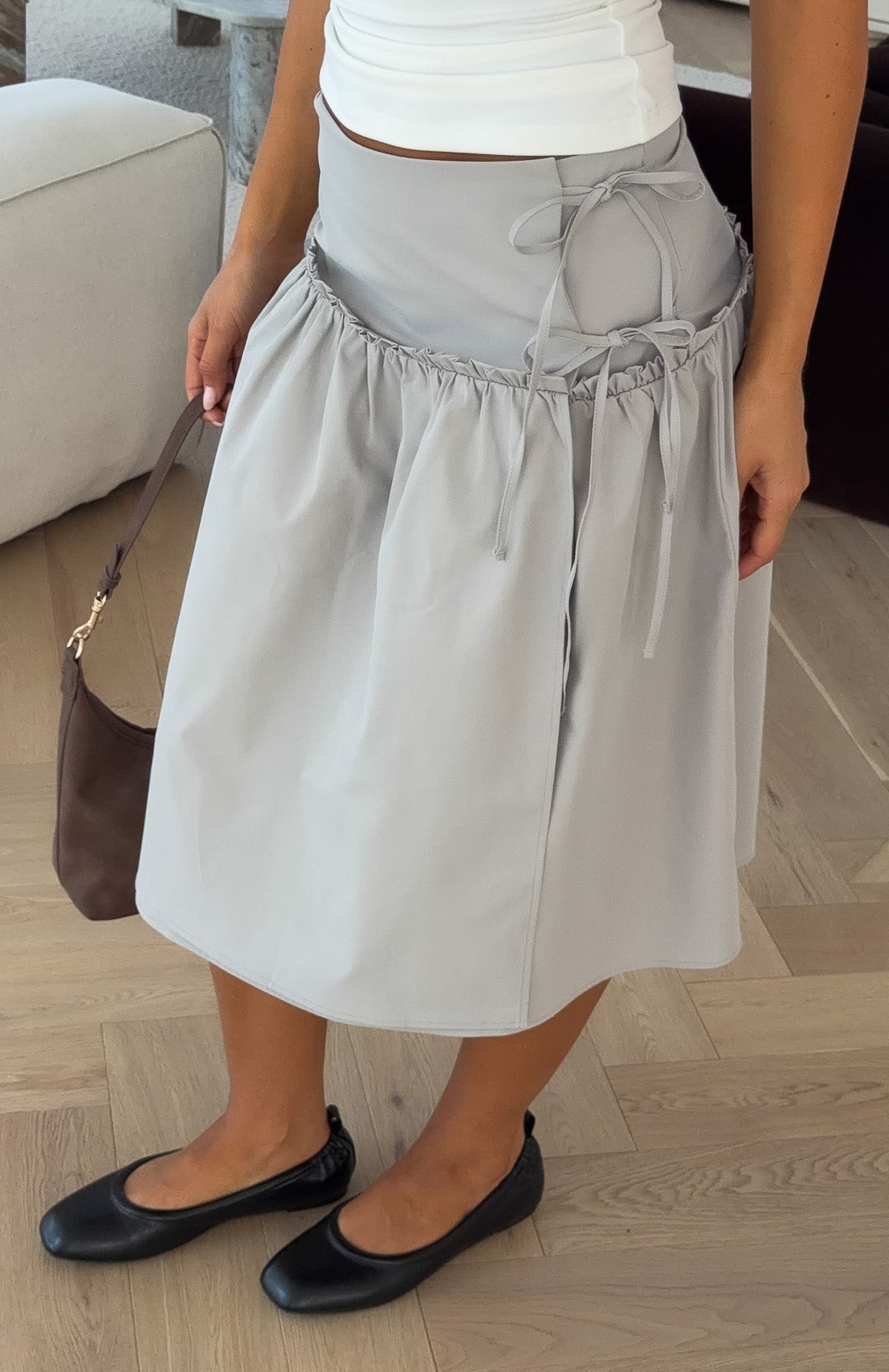 White Fox Sweet Chaos Midi Skirt Dove