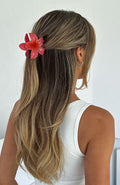 White Fox Floral Charm Hair Clip Hot Pink