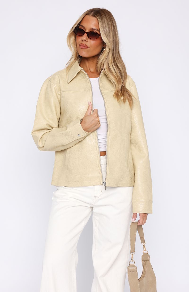 White Fox Cool City Life PU Jacket Blonde
