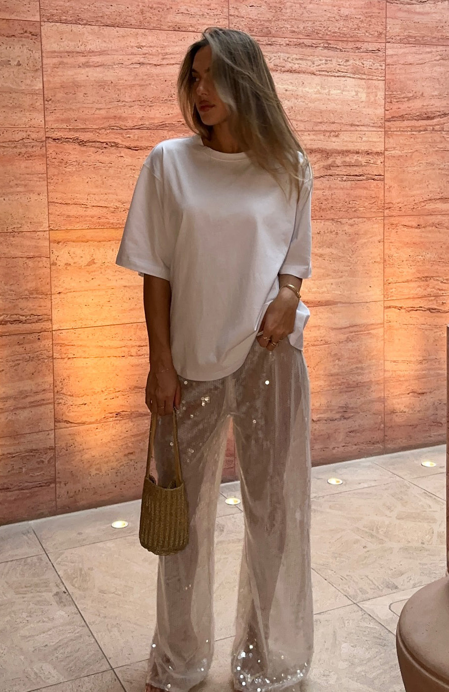 White Fox Caught Up In It Sequin Pants White