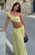 White Fox Amore Ease Maxi Skirt Pistachio Mist