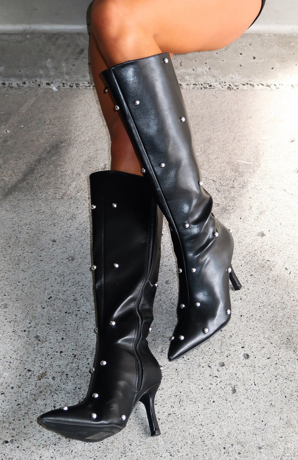 White Fox Danielle Knee High Boots Black