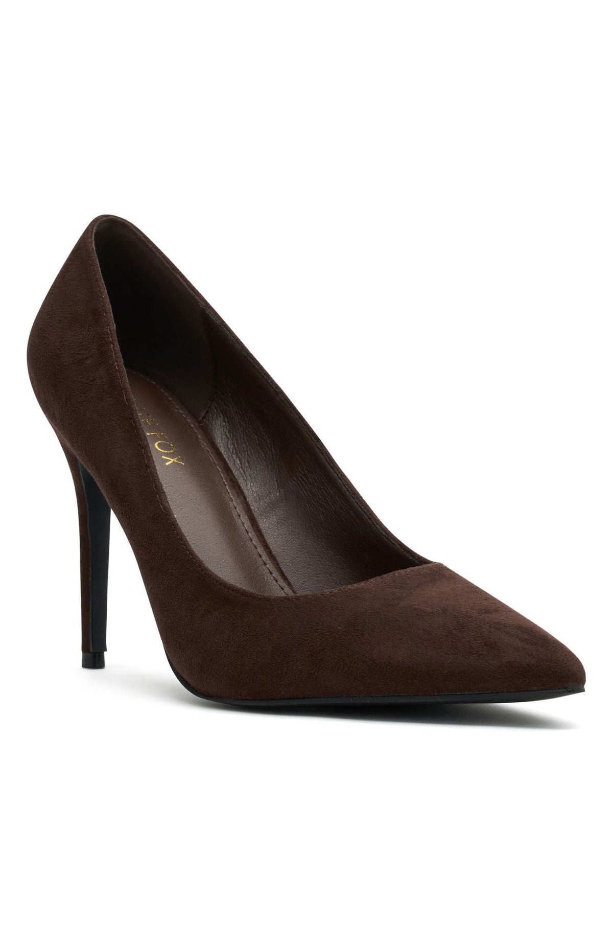 White Fox Alara Heels Chocolate Faux Suede